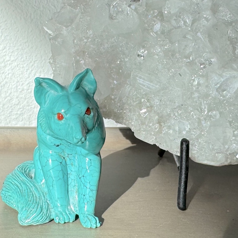 Hand-carved Turquoise Fox